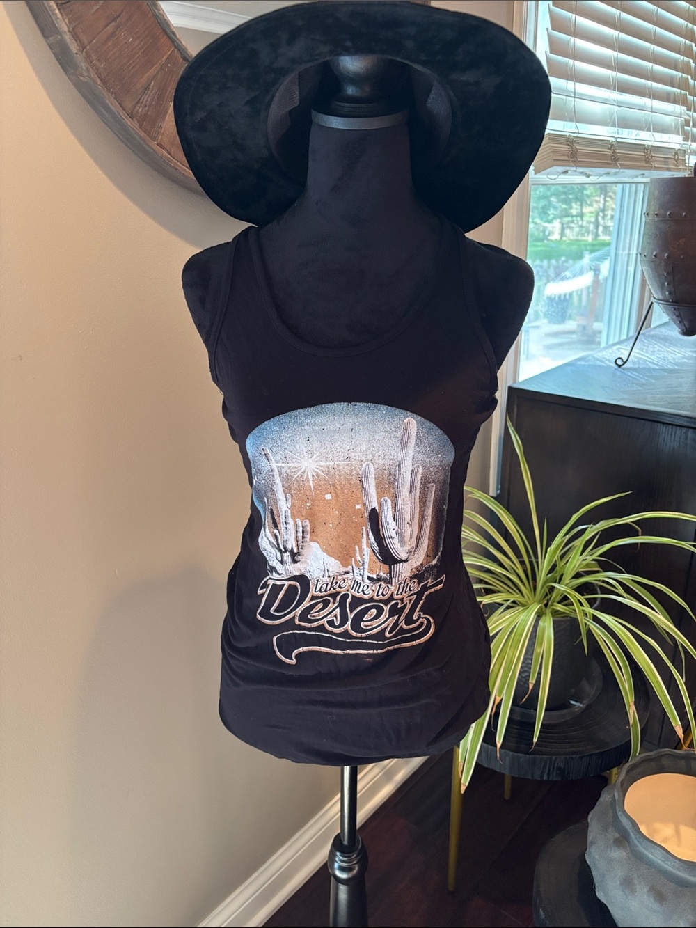 Black Desert Graphic Tank Top - Women's Sleeveless Tee